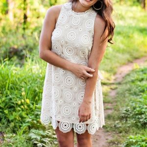 Free people size small appliqué off white dress size small